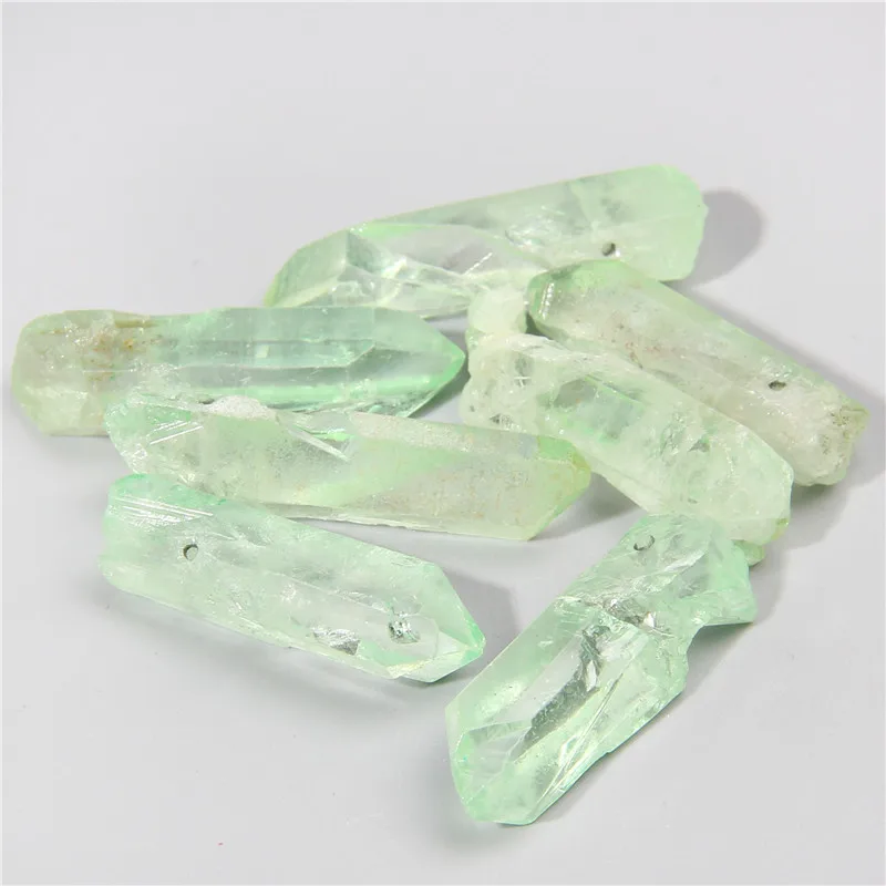 40 мм 10 шт. необработанные Зеленые Бусины с гальваническим покрытием подвески