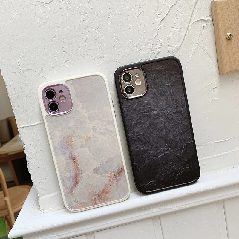 

Silicone Anti Fall Back Cover For iPhone 12 11 Pro Max 13 Mini Luxury Marble Texture Phone Case X XR XS 7 8 6S 6 Plus SE 2020