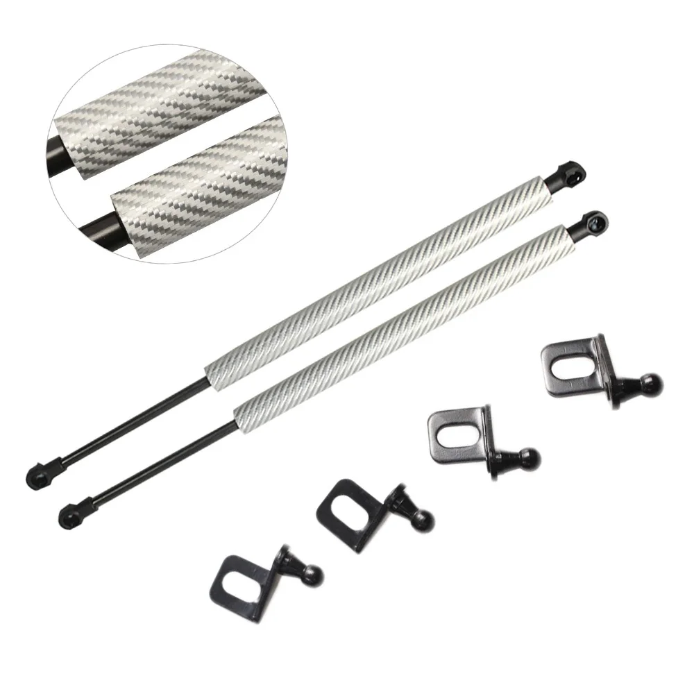 silver carbon fiber Для Ford Focus MK3 2011- передний амортизатор капота 2x модифицированные газовые стойки из углеродного волокна поддержка подъема Амортизатор аксессуары - Цвет: silver carbon fiber