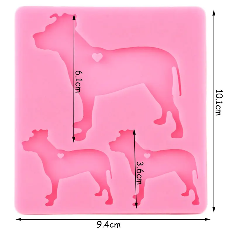 Блестящая Собака Семья Брелок силиконовая форма животные брелок кольцо для