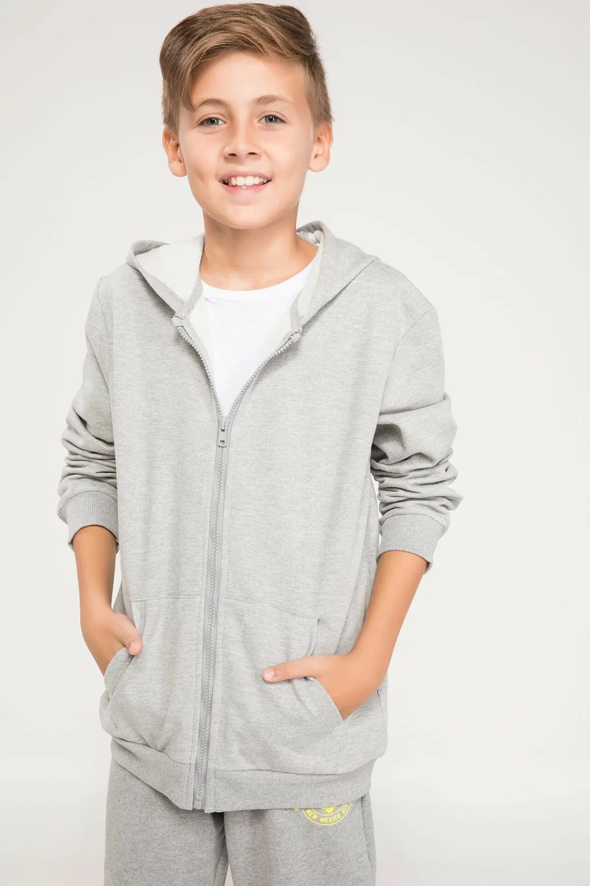 DeFacto/осенний модный кардиган с капюшоном для мальчиков Детская спортивная