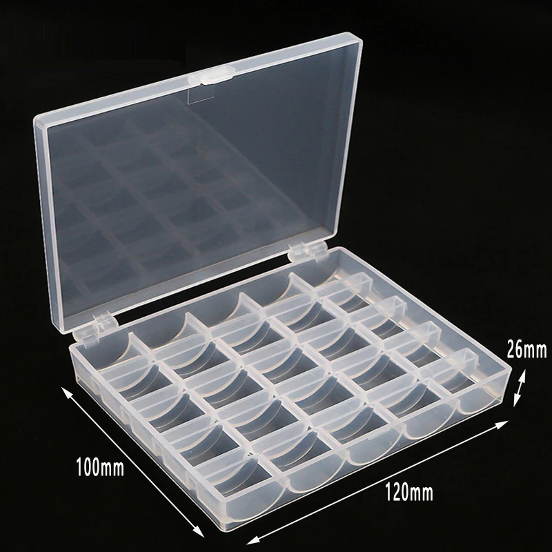 25 шт./компл. разноцветные катушки для ниток из полиэстера с контейнером хранения