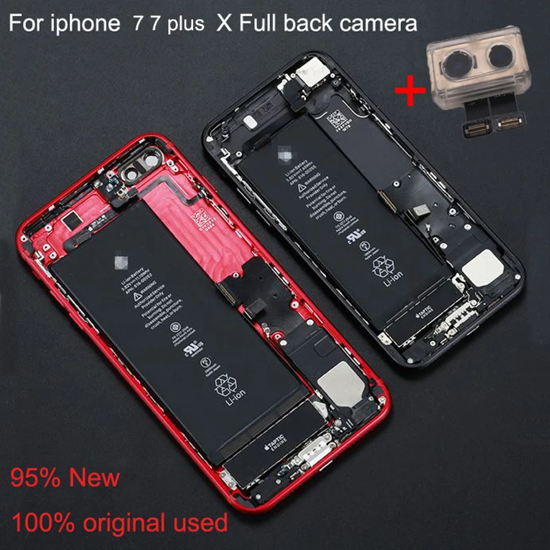 Используется для iPhone 7 7Plus x полная задняя часть корпуса Крышка рамка Шасси+ гибкий кабель части в сборе без аккумулятора+ камера
