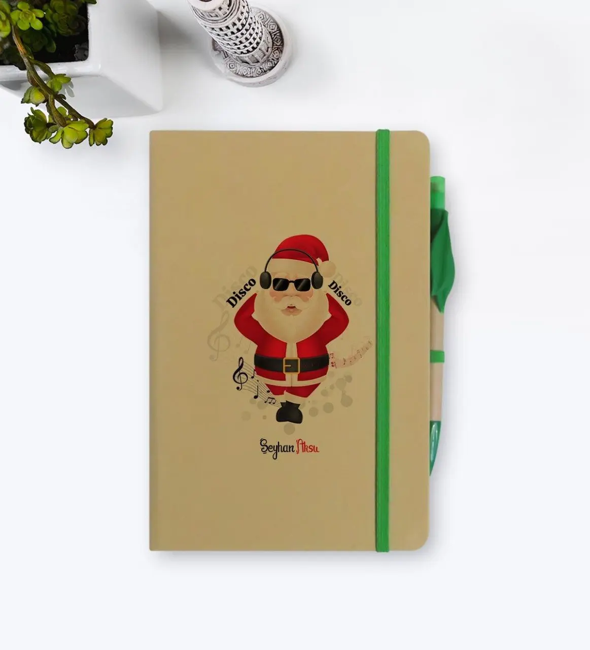 Personalized Santa Claus Notebook and Seeded Pen Gift Set-1 | Канцтовары для офиса и дома