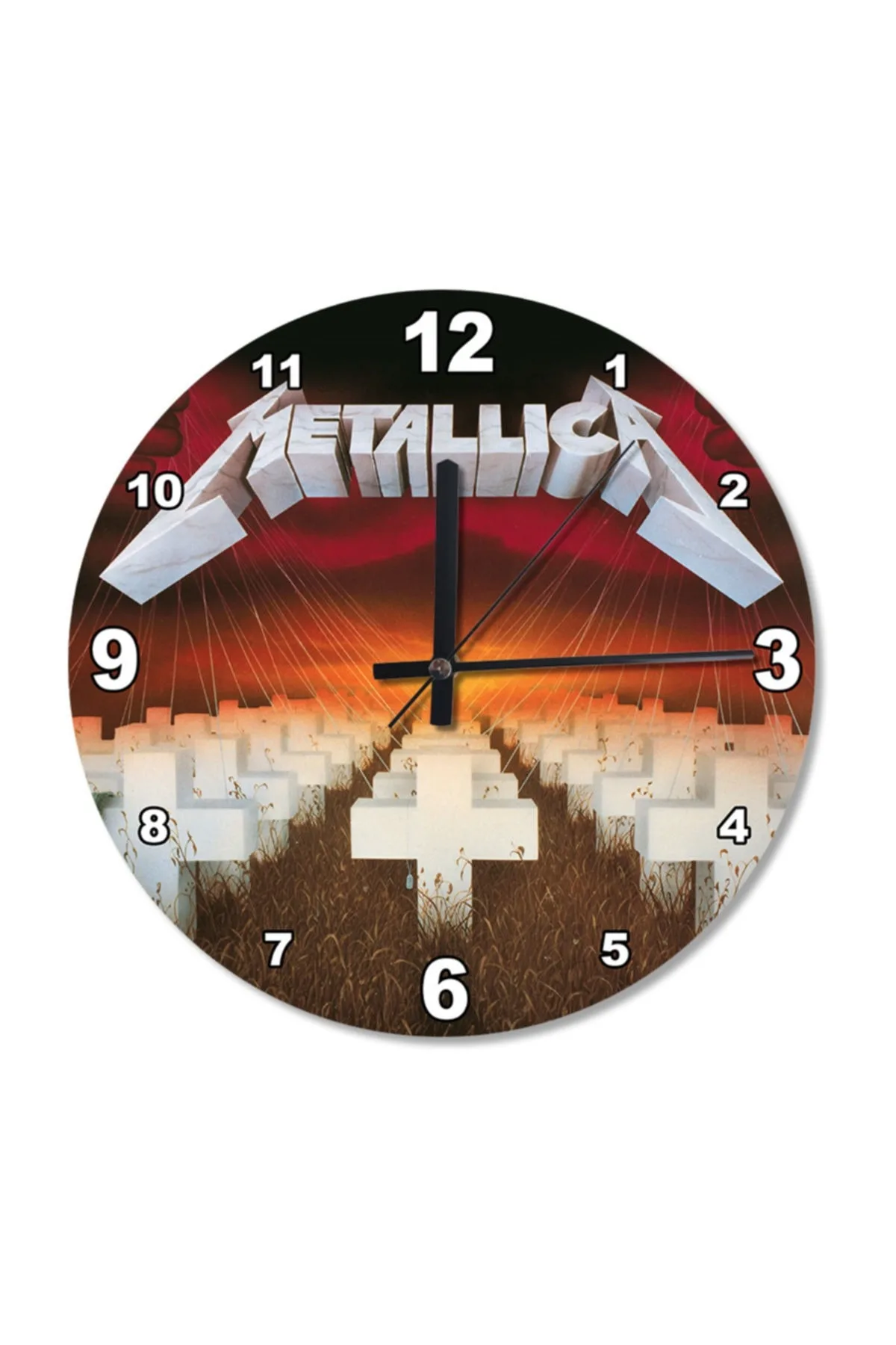 

30 cm Diameter Rock Band Death Wooden Wall Clock Specialty Clock Home Decoration Gift Wall Clock Classy Stylish Clock
