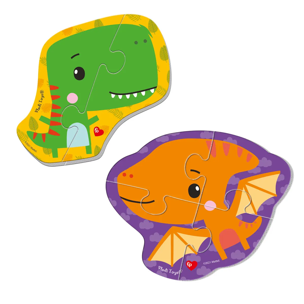 Мягкие магнитные Baby puzzle Fisher-Price "Динозаврики" 2 картинки 6 эл. Vladi Toys VT3208-16 |