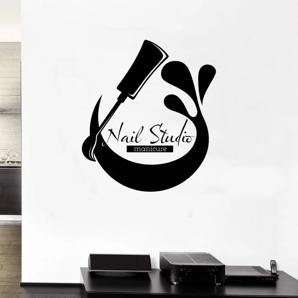 

Nail Studio Manicure Mural Silhouette Wall Sticker Silhouette Decal For Nail Salon Decoration A001646