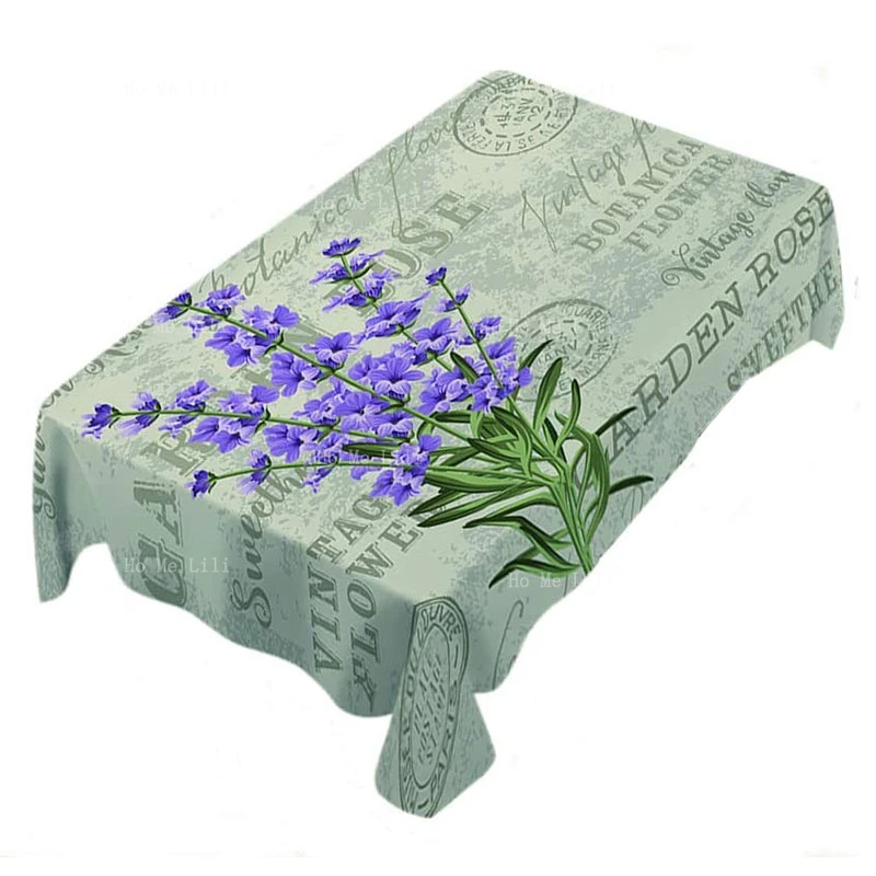 Психоделическая зеленая трава лист Винтажные Цветы Лаванда Прованс фиолетовый