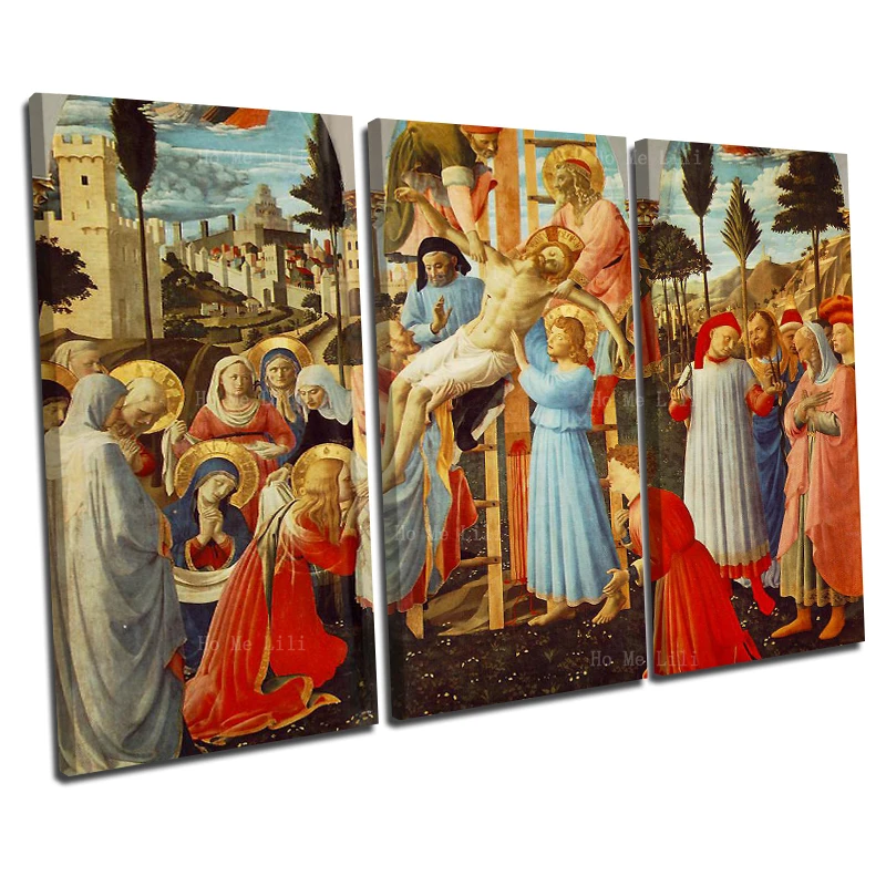 Jesus Entry Into Jerusalem The Demotion Of Christ Crucifixion And Saints Orthodox Ikon Canvas Wall Art By Ho Me Lili For Decor