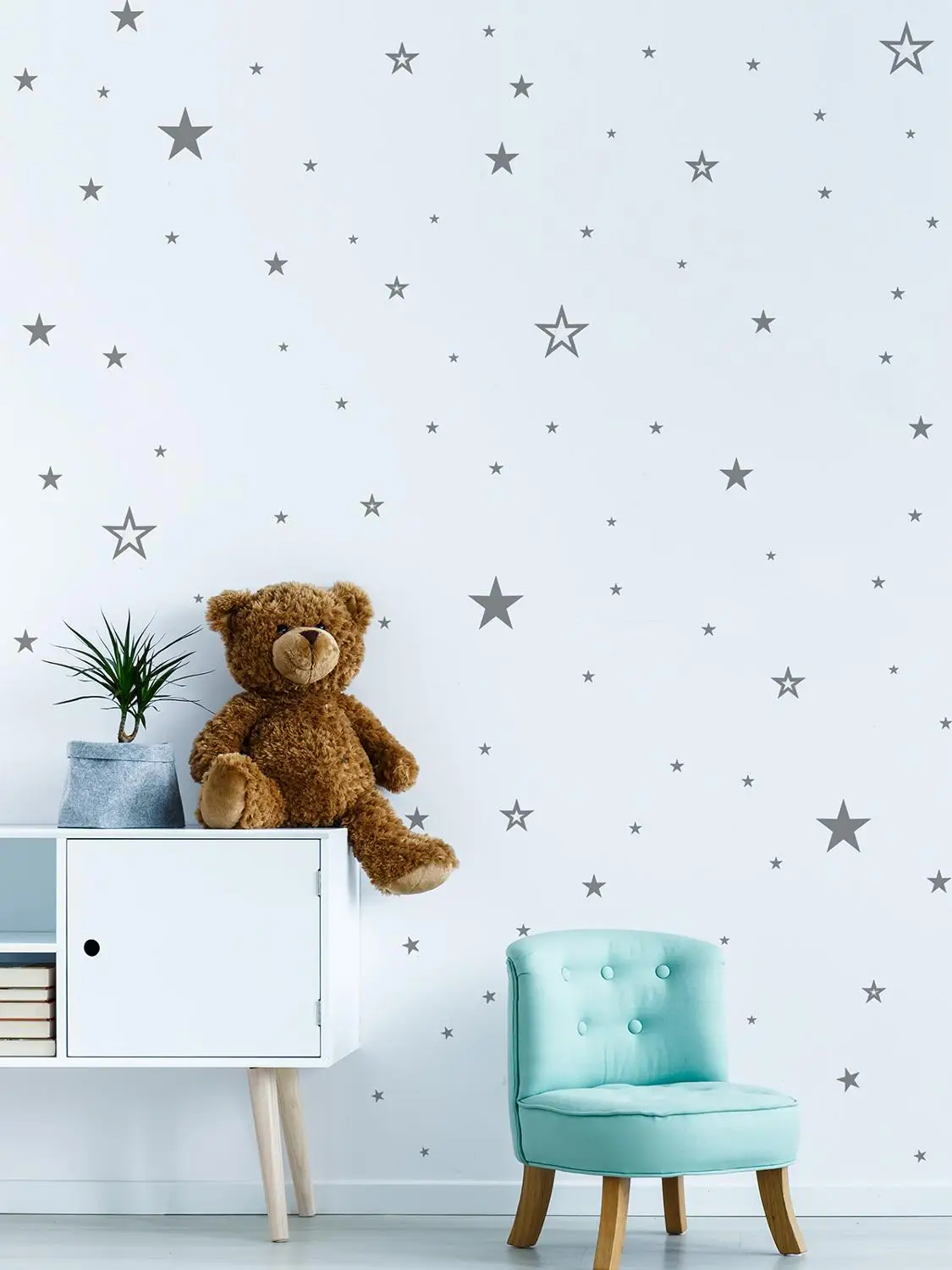 Наклейки &quotЗвезды и звездочки&quot 72шт золотые серебристые белые серые черные