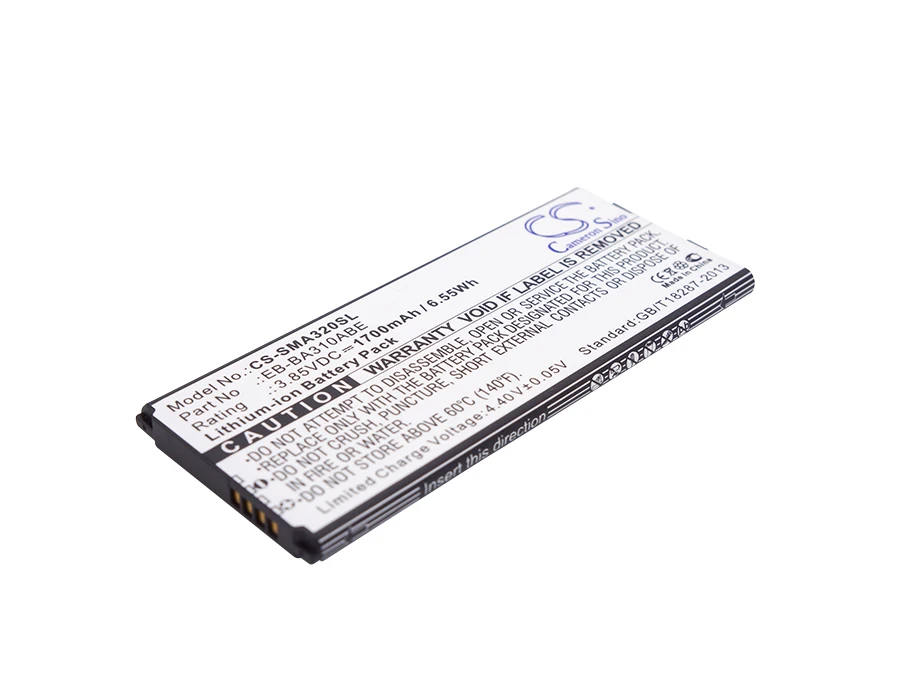 Аккумулятор CS-SMA320SL EB-BA310ABE для Samsung Galaxy A3 (2016) SM-A310 3.85V / 1700mAh 6.55Wh | Мобильные телефоны