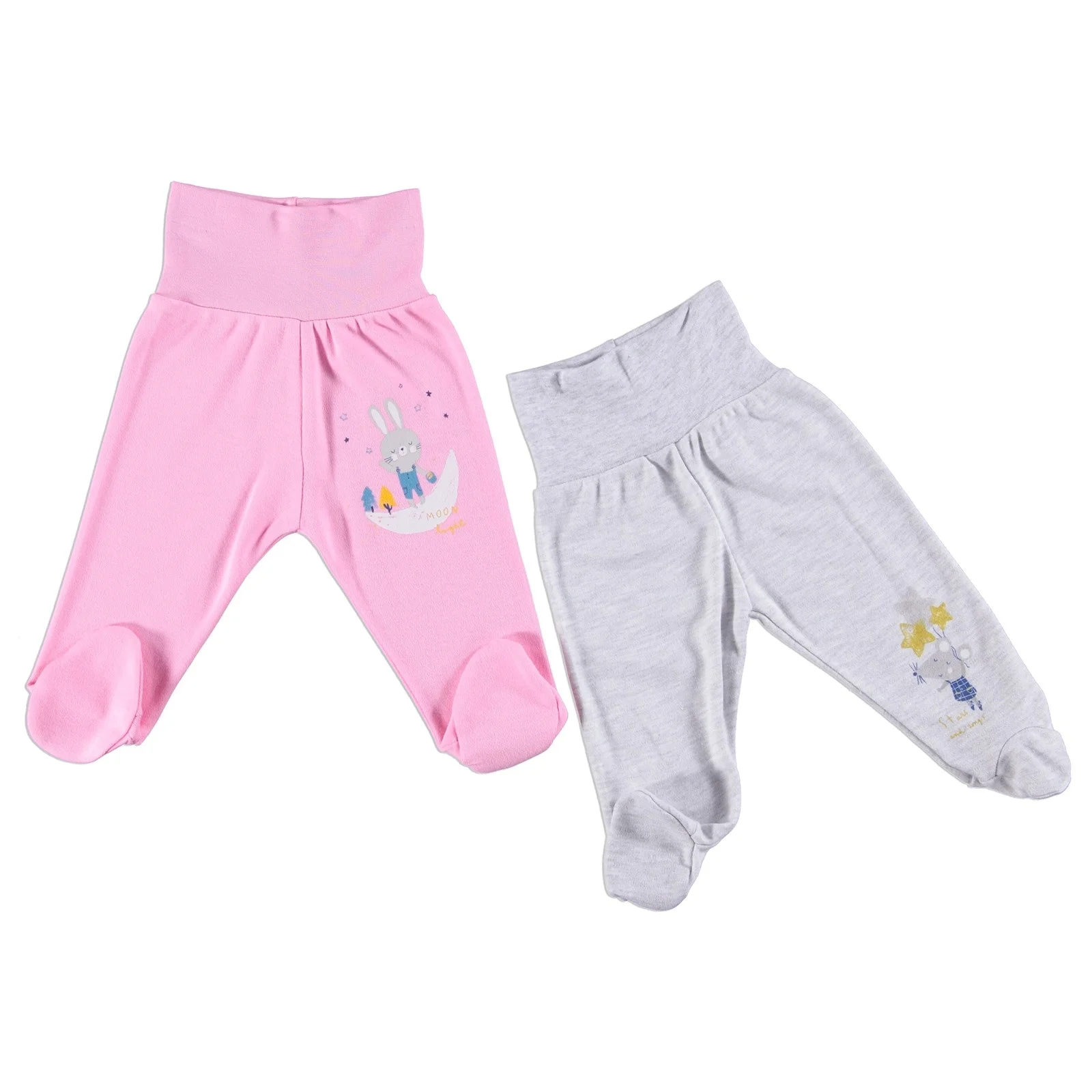 Ebebek HelloBaby/Детские широкие складывающиеся повседневные штаны с резинкой на талии 2