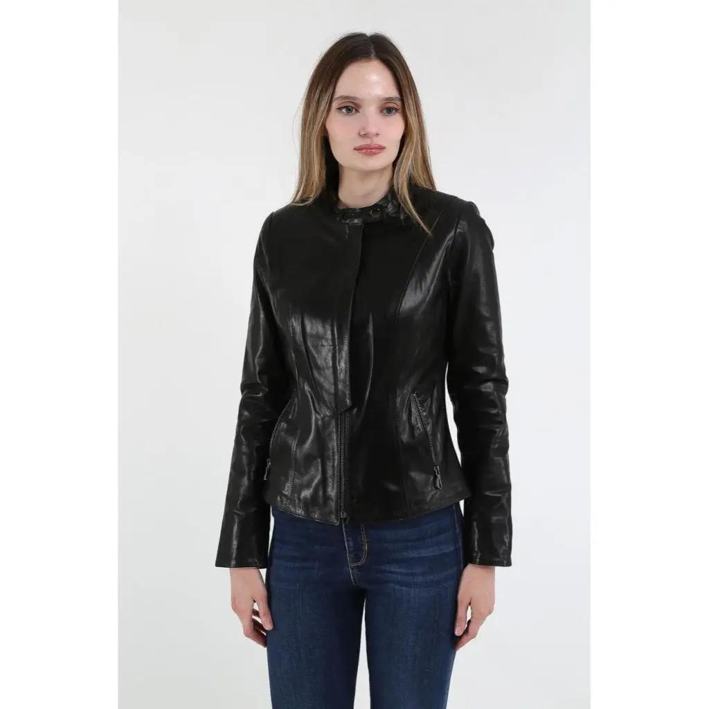 Women Leather Jacket Genuine Real Leather Jacket leather Coat lambskin coat Female Jacket Genuine Leather Women's Black Coat