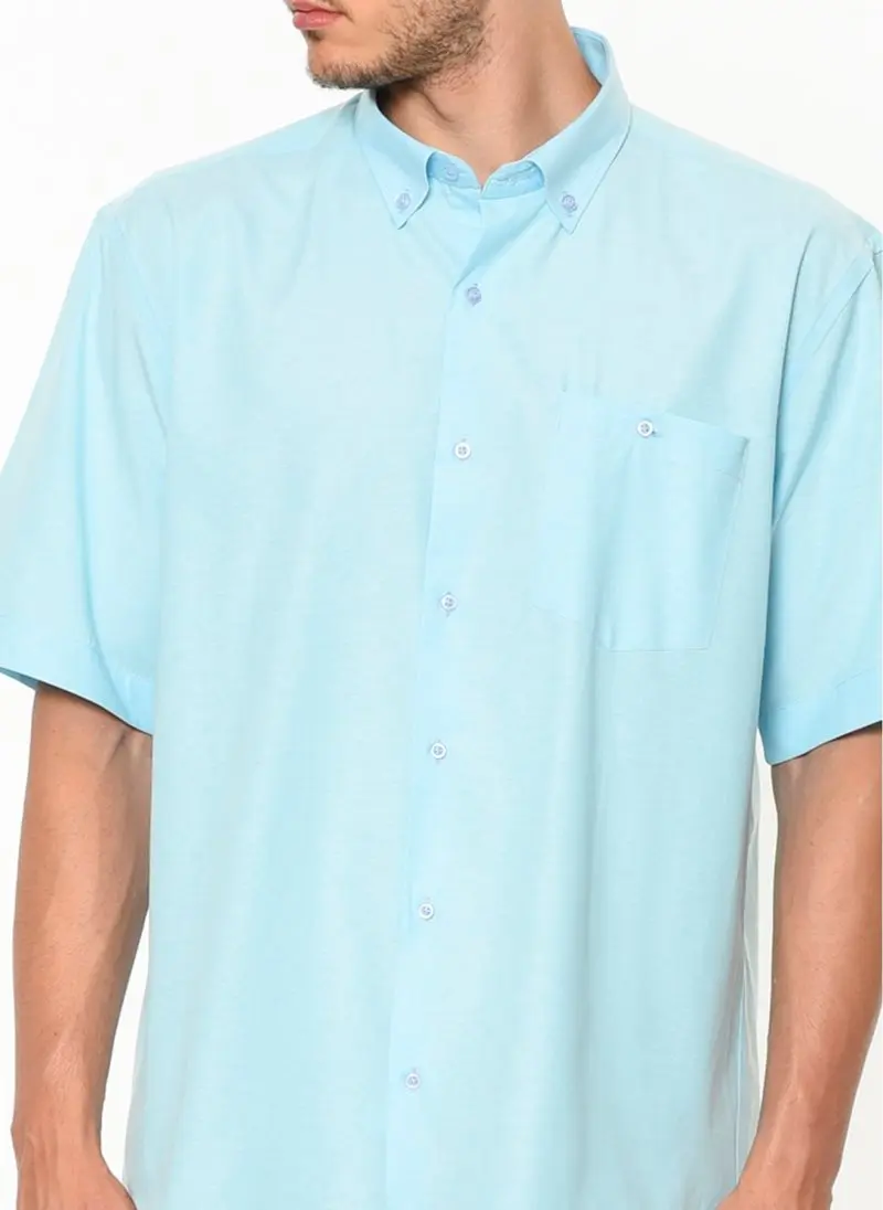 Рубашка мужская с коротким рукавом формальная сорочка из ткани Оксфорд деловая