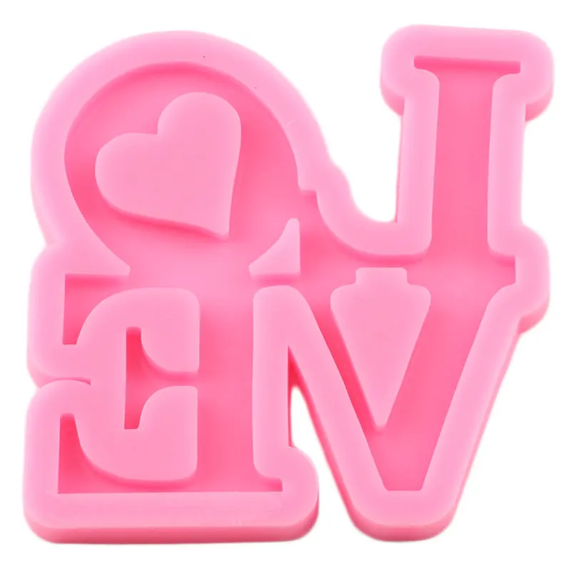 Блестящие силиконовые формы с надписью Love сделай сам для брелока из эпоксидной