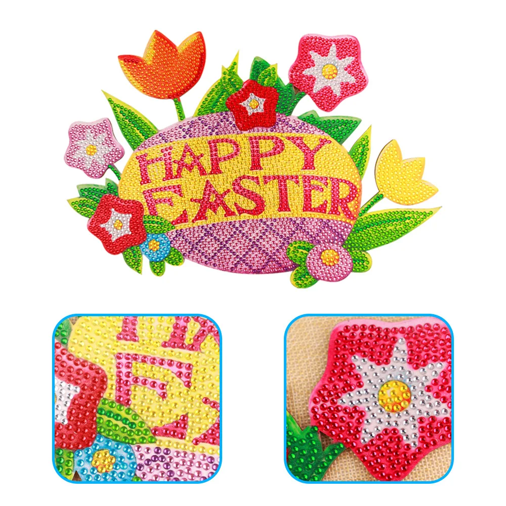

DIY Diamond Painting Wreath Handmade Crafts 5D Rhinestone Easter Egg Garland Mosaic Drawing Home Door Decoration Party Gifts