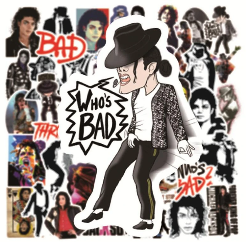 

50 шт. рок-певец Майкл Джексон граффити Стикеры s чемодан шлем для ноутбука Водонепроницаемый Стикеры наклейка на гитаре чемодан холодильник