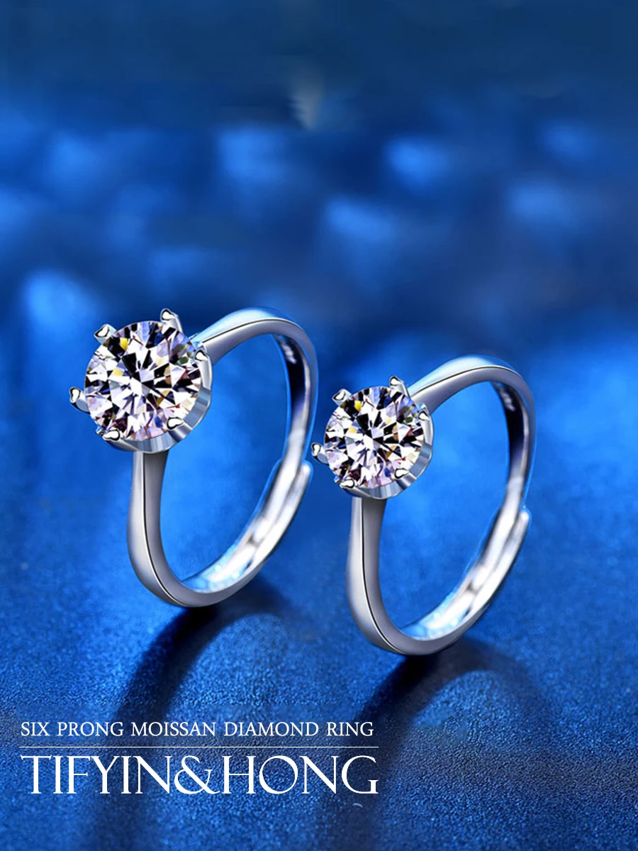 

Женское кольцо из серебра S925 пробы с муассанитом