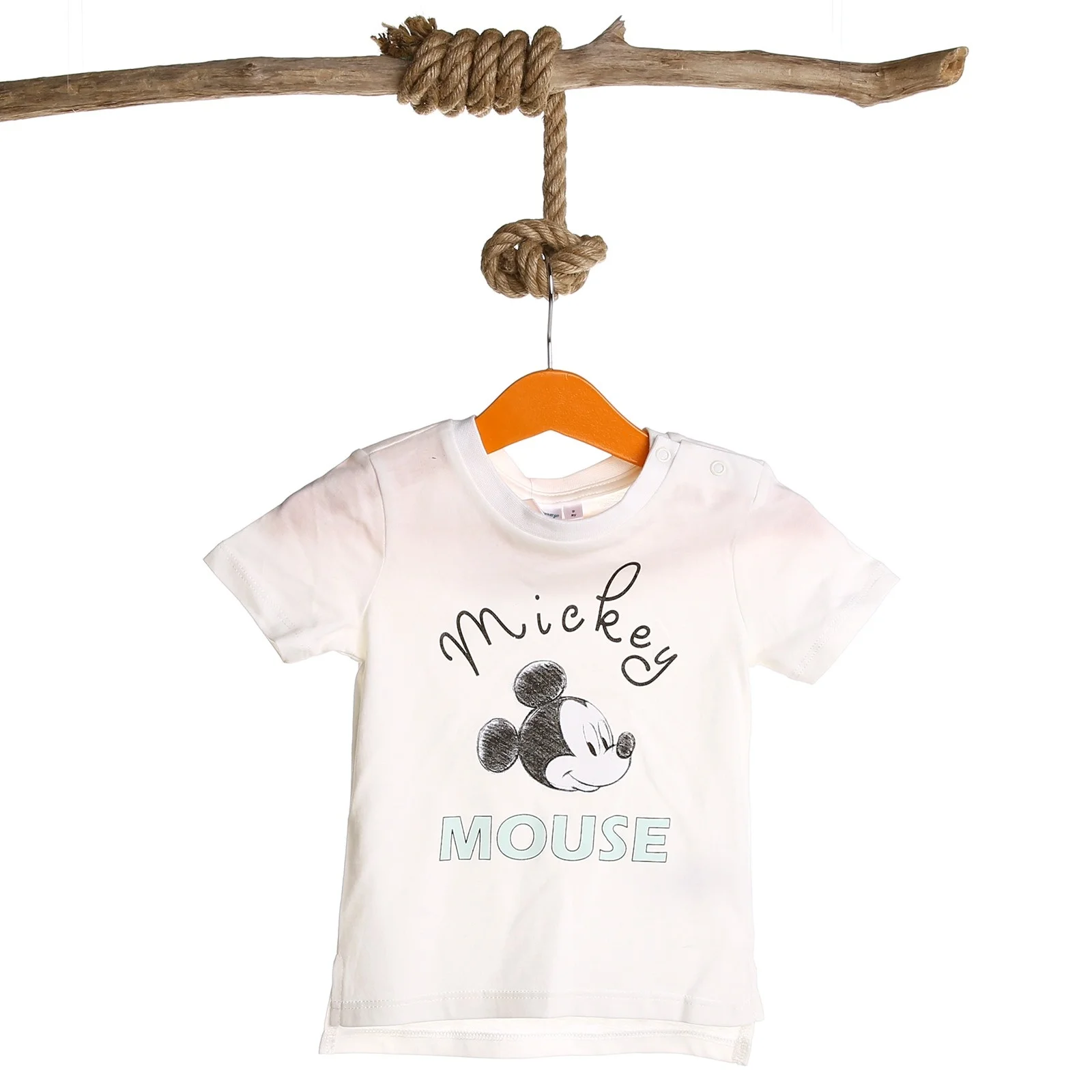 Футболка с короткими рукавами и принтом Микки Мауса Для маленьких мальчиков ebebek