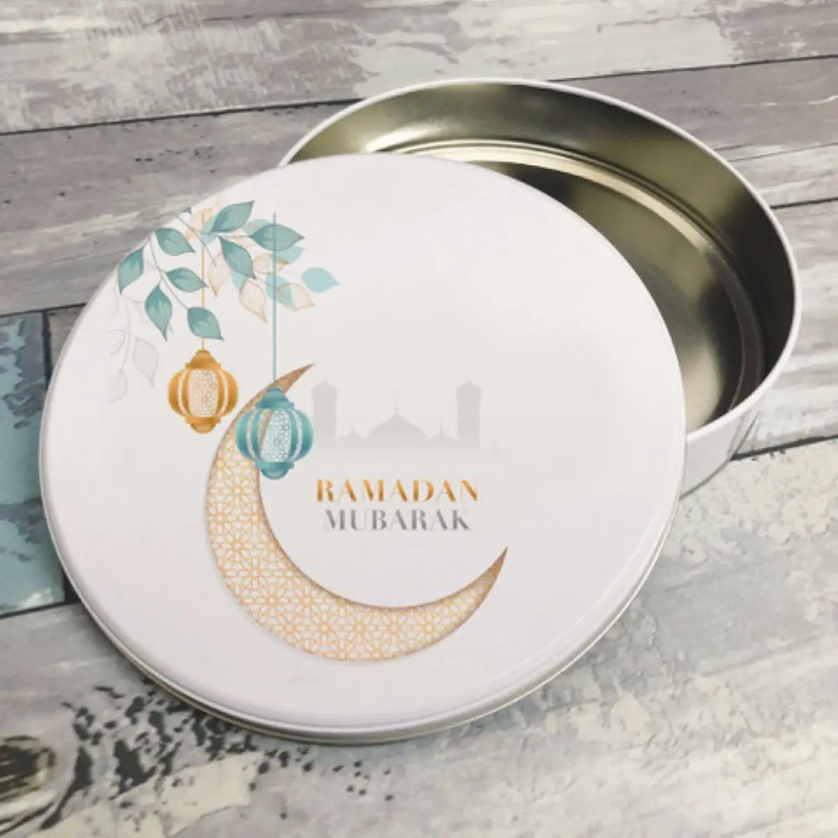 

Eid Mubarak Ramadan Gift Box Islamic Decoration Biscuit Cake Sneak Tin for Guests Special Event Muslim Party Favor