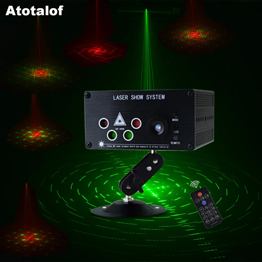 Atotalof 120in1Pattern Mini Disco DJ Laser Light Projecto RGB Party Lights for Club  KTV Bar Family Professional LED Stage Light