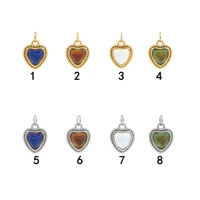 cubic zirconia heart pendant shiny rhinestone inner pendant double heart necklace charm for women jewelry making