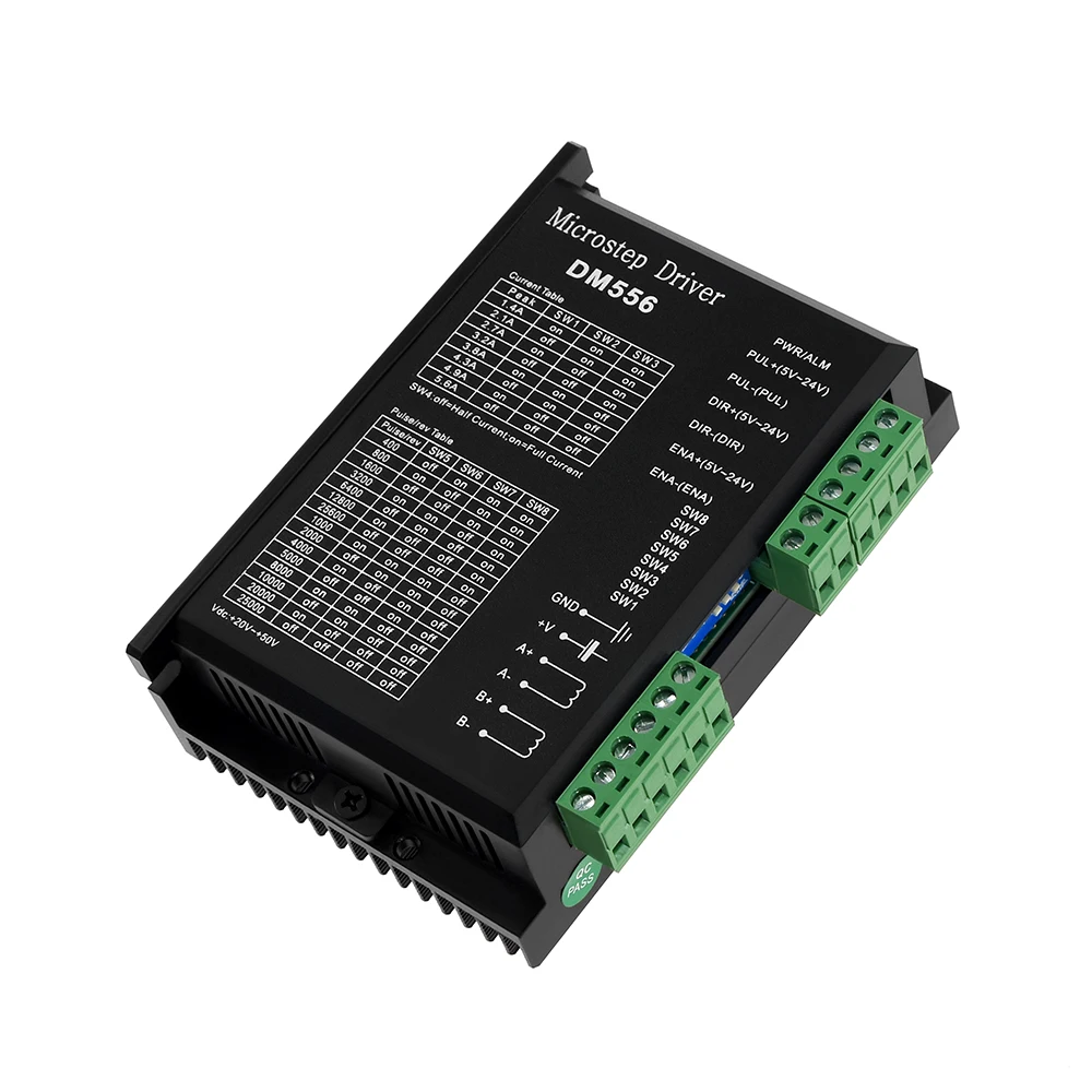 Description Picture 6 of itemDM556 DM542 Digital Stepper motor driver 2 phase 20-50V DC 1-5.6A for 42 57 stepper motor Nema17 Nema23 Stepper Motor Controller