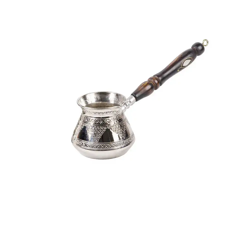 Кофейник с медной гравировкой большой кофейник ручной работы деревянной ручкой