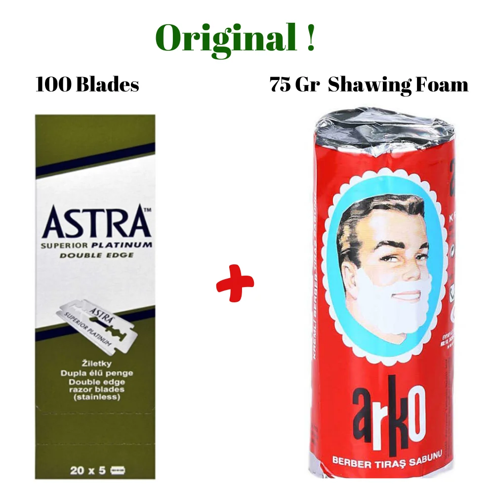 Astra Улучшенный Платиновый Двойной край и Shawing пены Безопасные лезвия бритвы