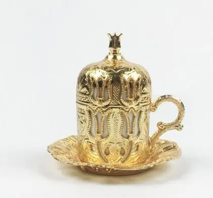 Чашка для кофе по турецки фарфор эспрессо чашка металлический держатель блюдце и