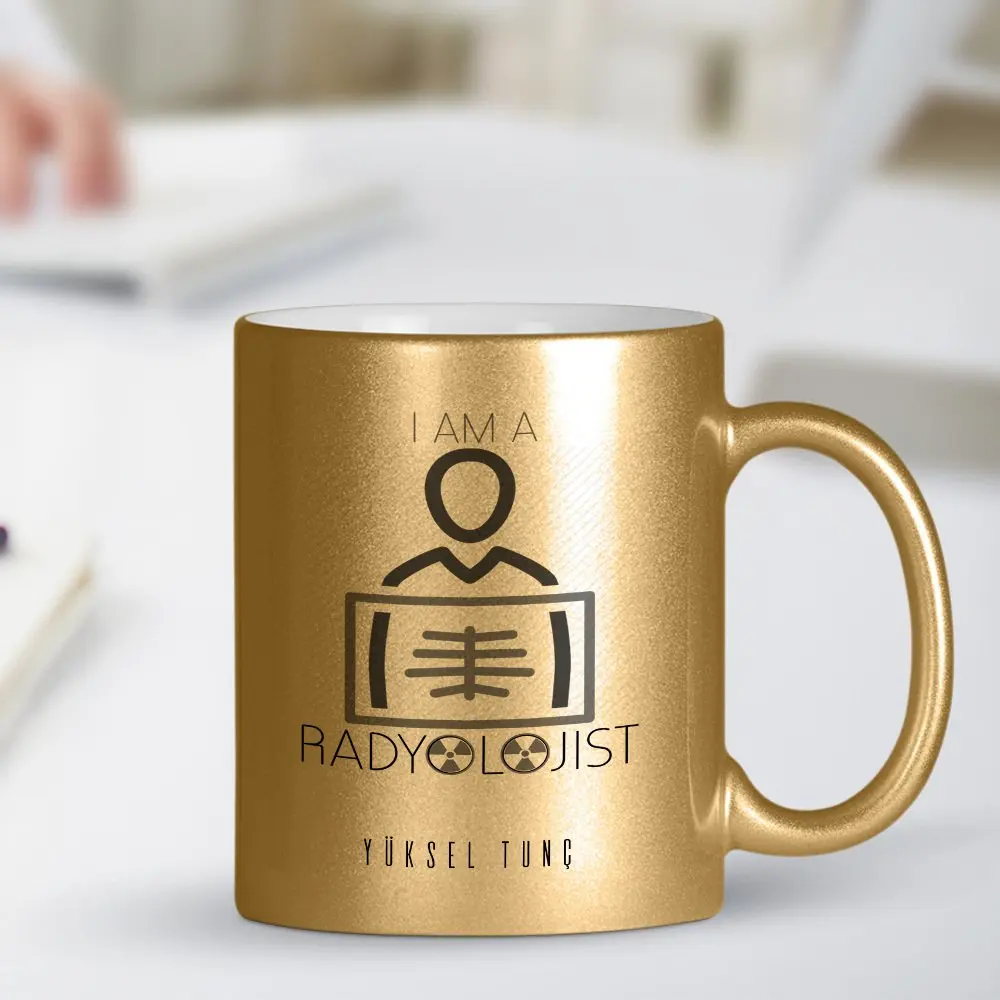 

Персонализированная профессиональная позолоченная кружка Radyolojist