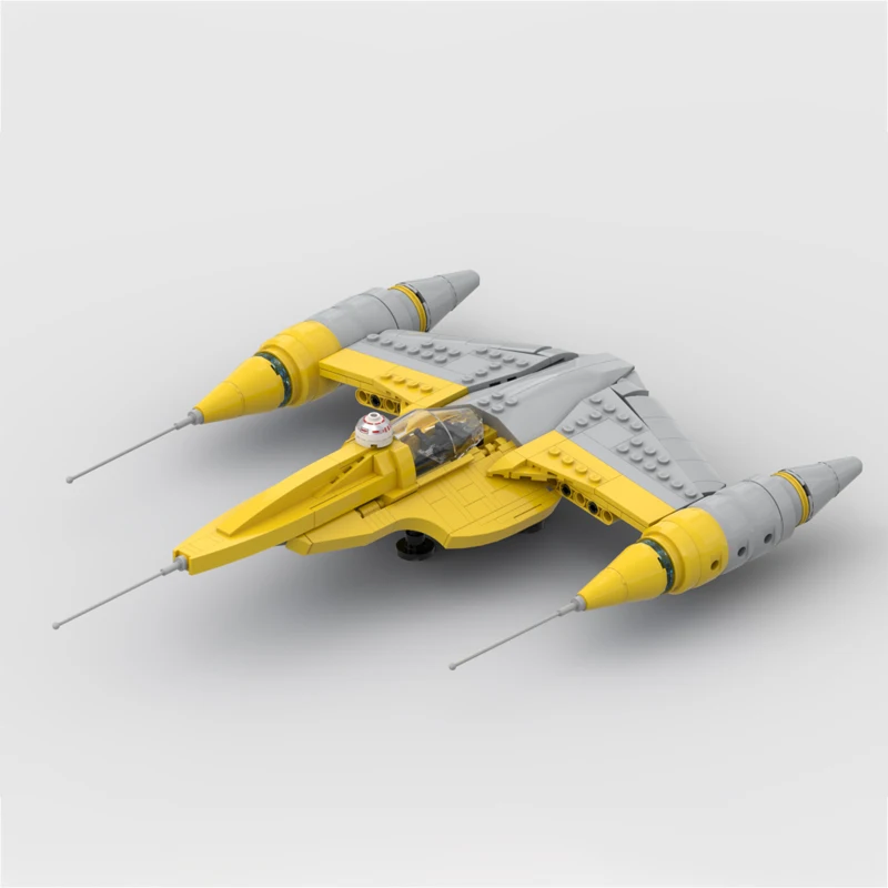 

The Starships Space Wars Movie Weapon Battle Spaceship Naboo N-1 Starfighters Yellow Aircraft Assembly Model Building Blocks Toy