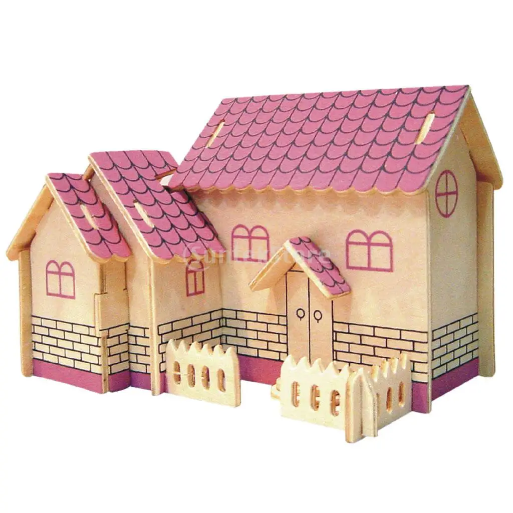 3D Wooden Puzzle-Purple Home |