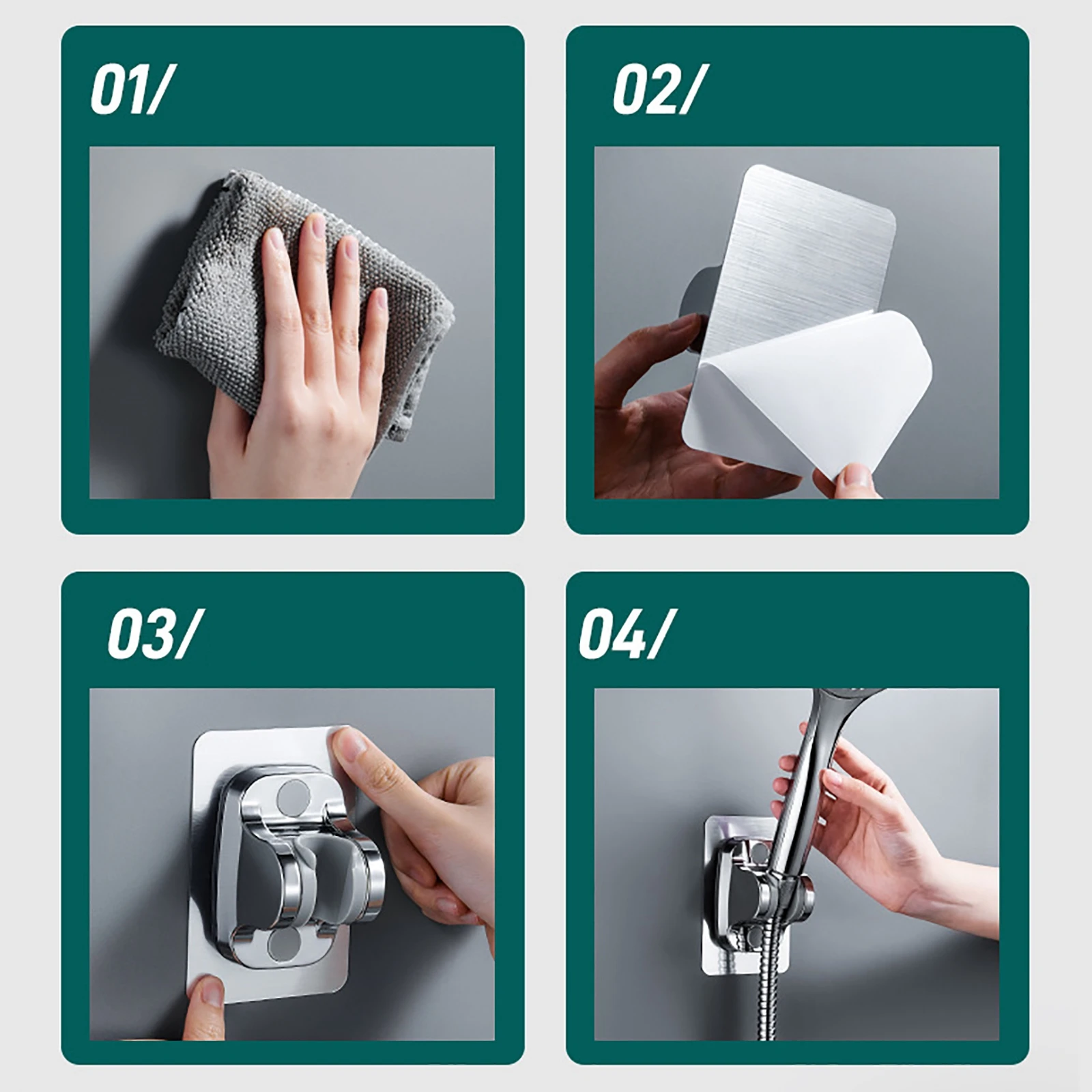 Самоклеящийся держатель для душевой лейки Универсальный Регулируемый кронштейн