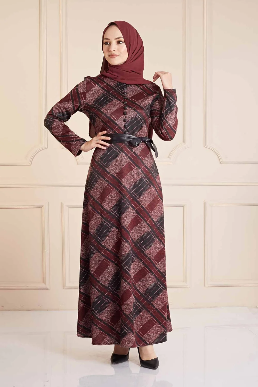 Мусульманских женщин хиджаб платье в клетку мусульманская женская одежда 2021 Абая Дубай, Турция халат женская одежда Саудовская Арабский тю...