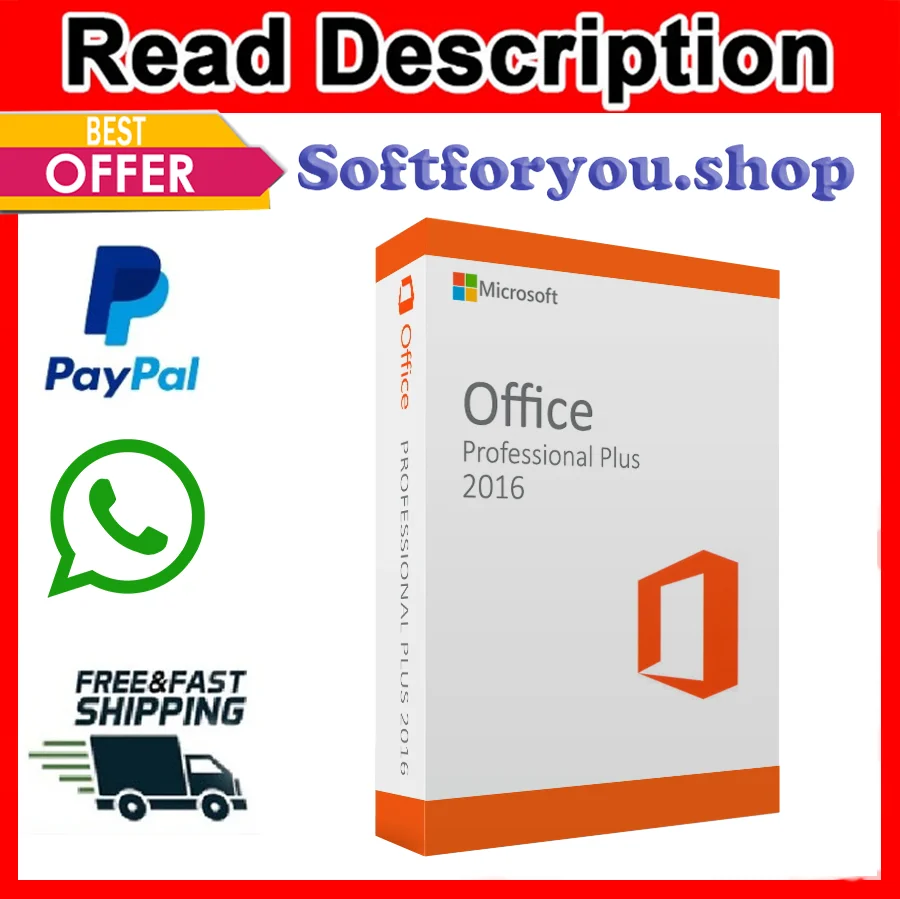 

{Microsoft Office 2016 professional Plus Retail key -Read Description-}