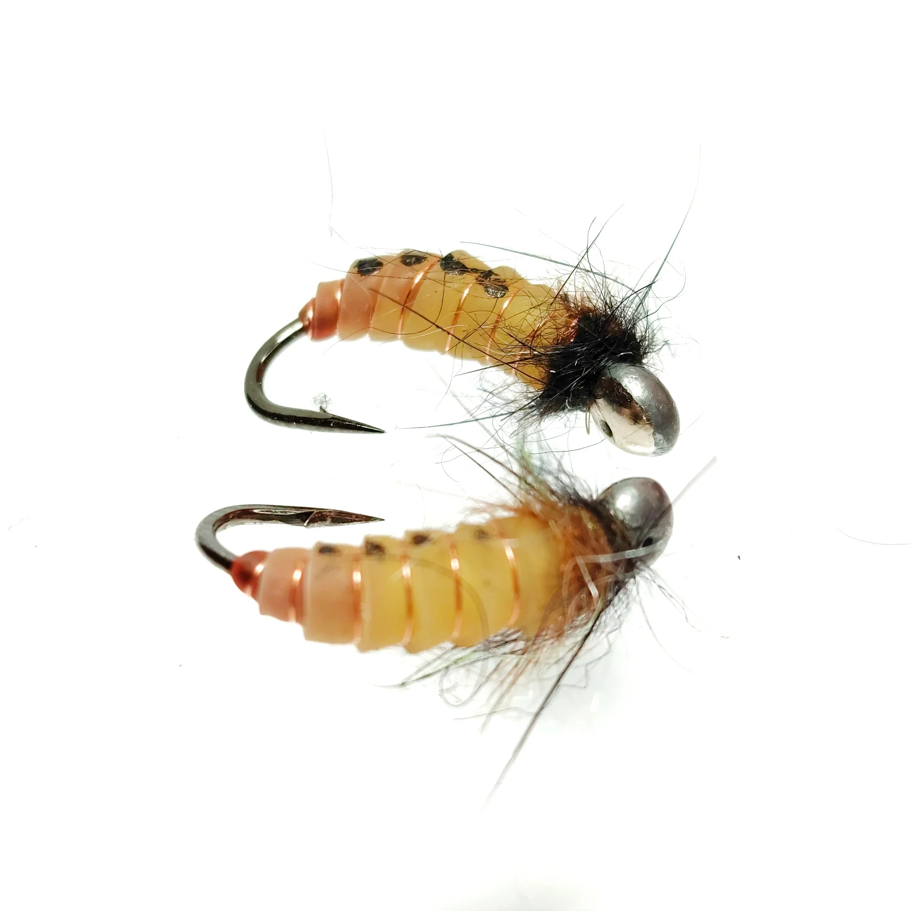 Мушка на мормышке КОРОЕД 2шт полупрозрачный nymph skin усиленном крючке Скуд мормышки