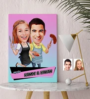 personalizeds cook couple cartoon canvas table 30x50 cm 1 gift fun personalized designs special occasions home