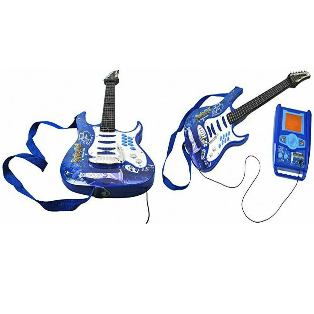 Электрогитара 6 струн + микрофон усилитель динамик совместим с MP 3 музыкальный