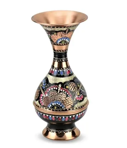 

Rose flower decorative copper vase | hand processing | original copper | main construction | turkish copper | special product |