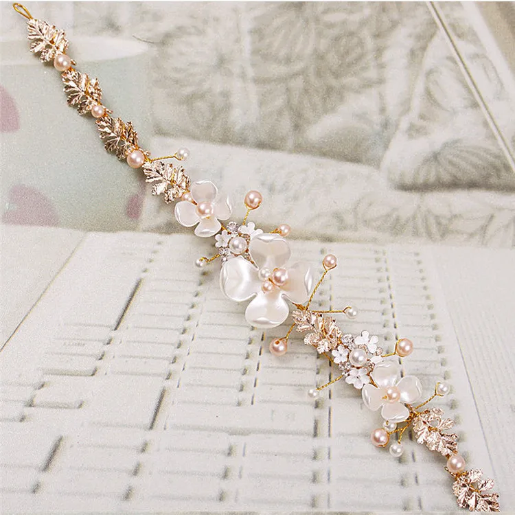 

Wedding hair accessories wholesale bridal hair accessories pearl gold hair bands children's hair bands girls accessories