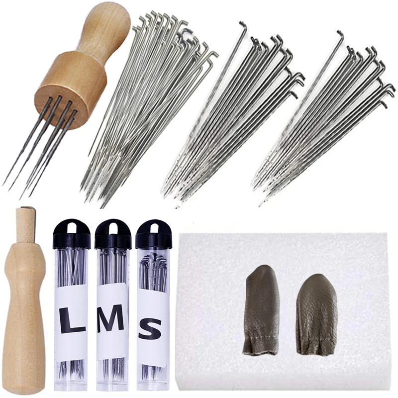 

TLKKUE Wool Felting Needles Set With Wood Handle Multi-Poke Needle Felt Wool Felt Doll Tool Combination Hand Made for Beginners