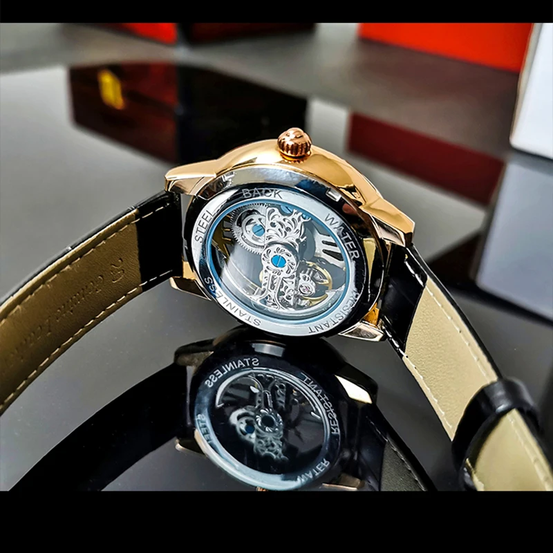 Мужские автоматические механические часы AOKULASIC роскошные брендовые в стиле