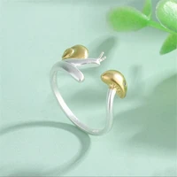boho snails mushroom open rings for women stainless steel color animal finger ring korean fashion jewelry bijoux femme