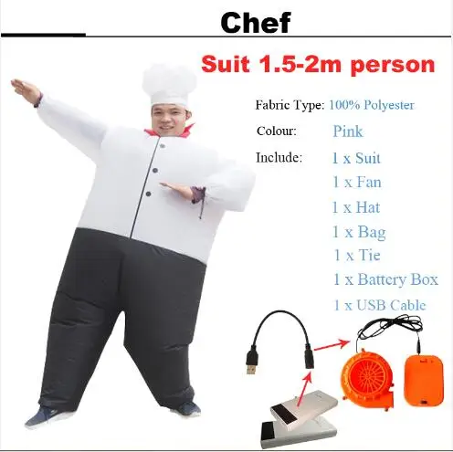 Adult chef Костюм на Хэллоуин для женщин, надувные костюмы динозавра для взрослых мужчин T-rex маскарадный костюм, детский веер для взрослых, управляемый - Цвет: Adult chef