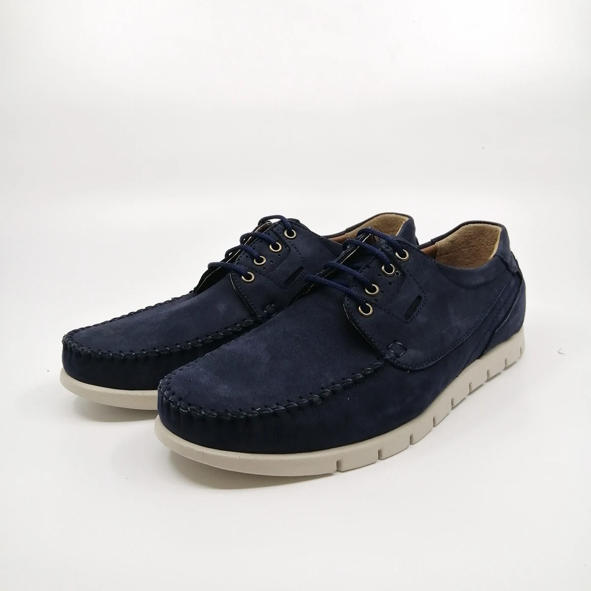 

Dark Blue Color Genuine Nubuck Leather New Season Fashion Lace-Up Comfortable Walking Breathable Casual Man Shoes