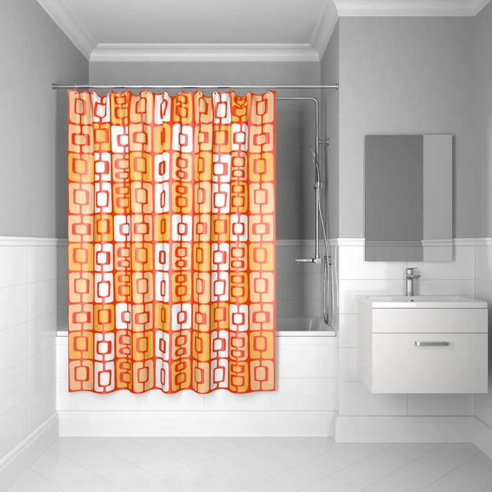 Штора для ванной комнаты 200*240 см полиэстер ID orange toffee 280P24RI11|Шторы душа| |
