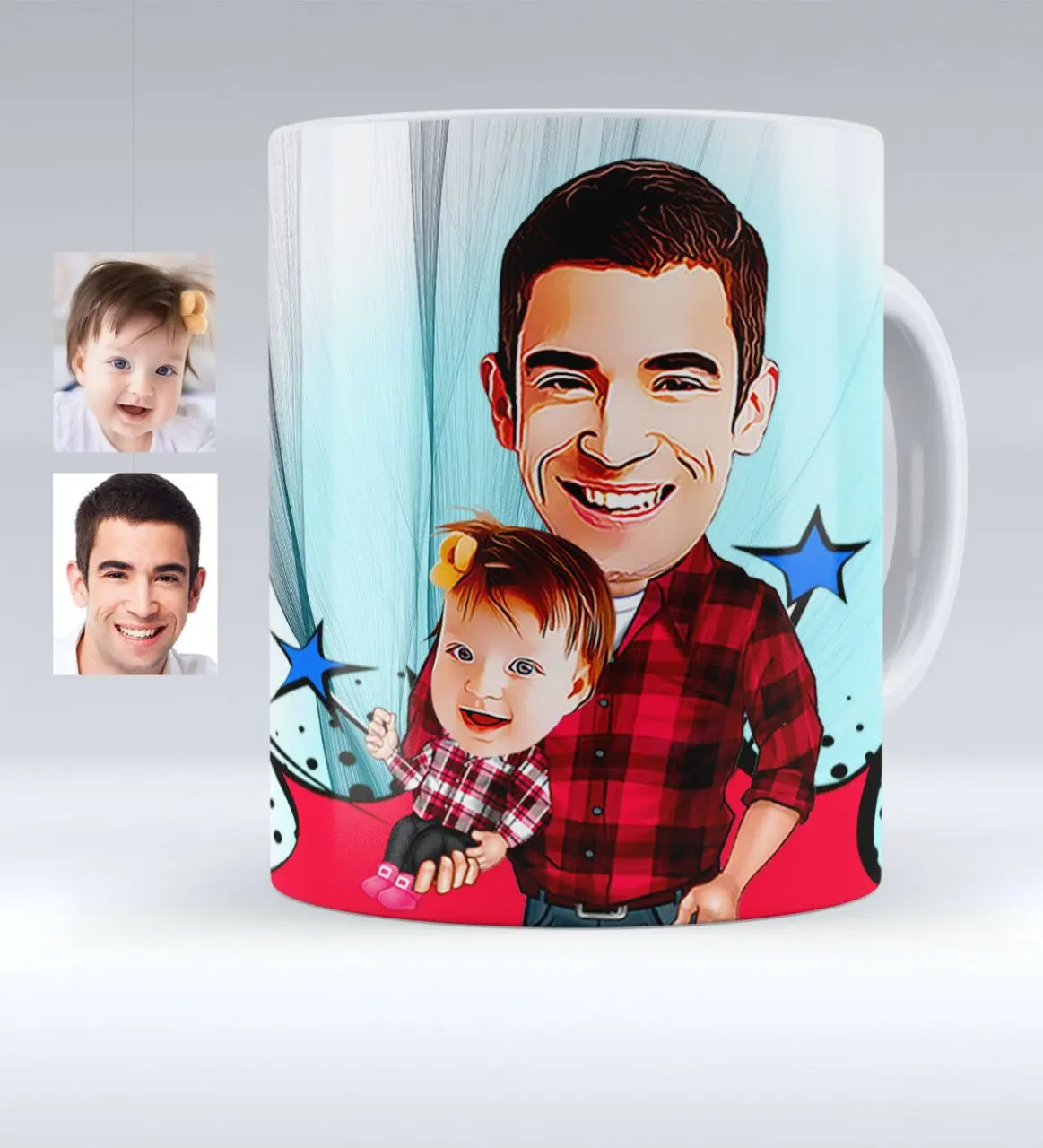 Персонализированные белые кружки для папы и дочки чашка 3 семьи Шаши формальный