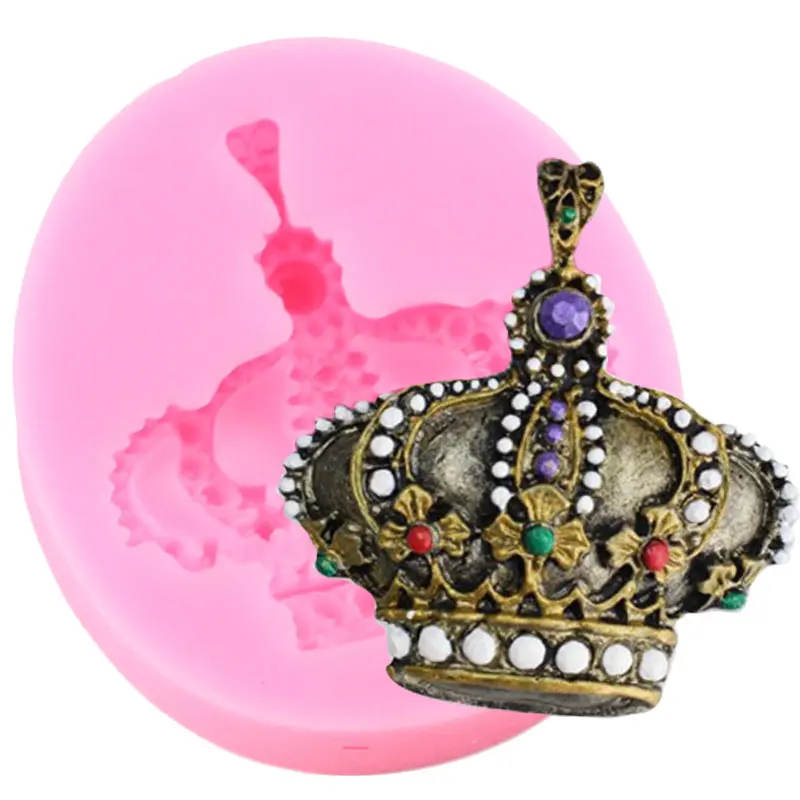 

Барокко Ретро силиконовая форма с короной кекс Топпер конфеты шоколадная мастика формы для мастики инструменты для украшения торта глина ф...