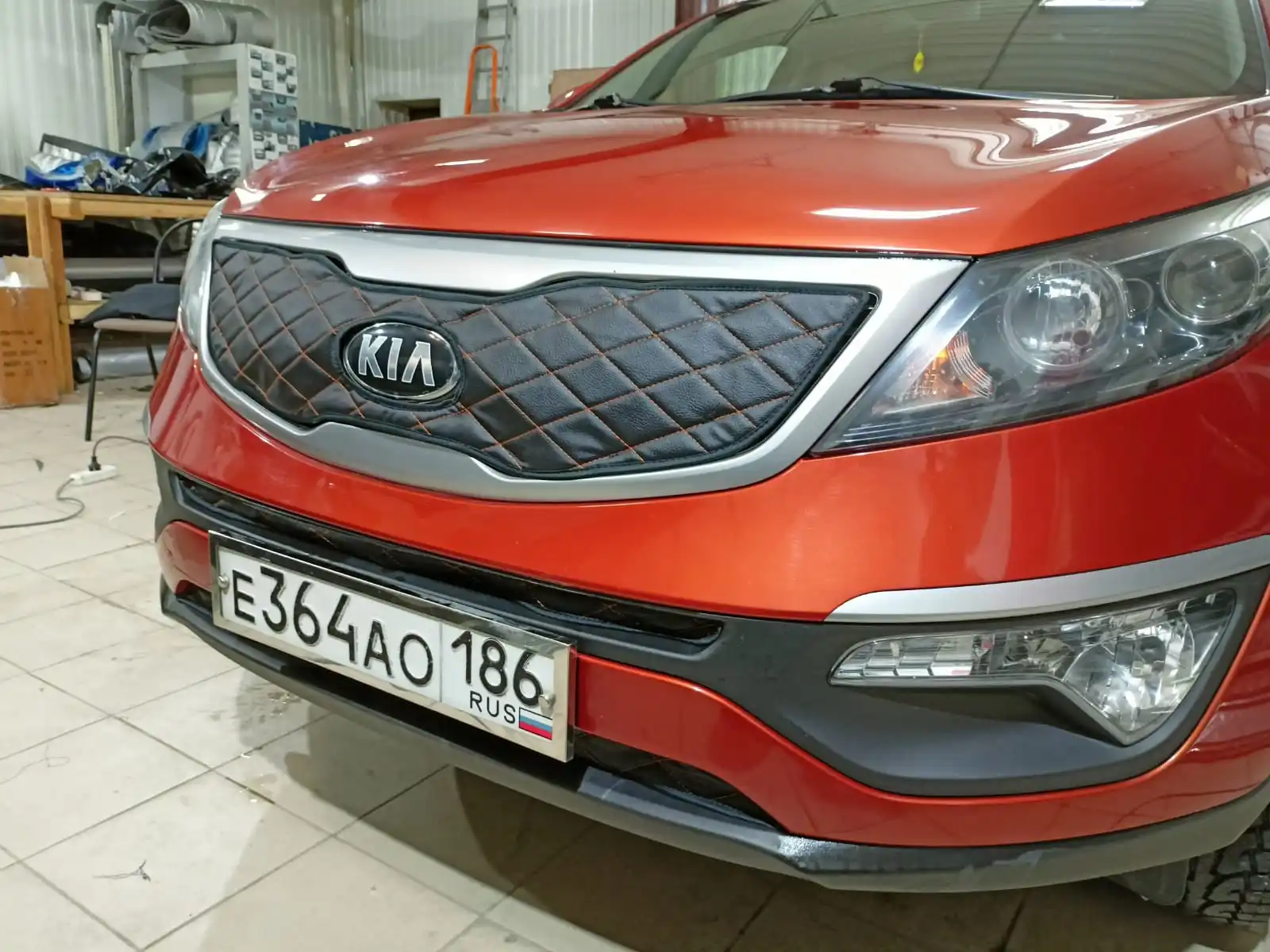 Зимняя защита радиатора для Kia Sportage 2010-2015(комплект из трёх частей) | Автомобили и